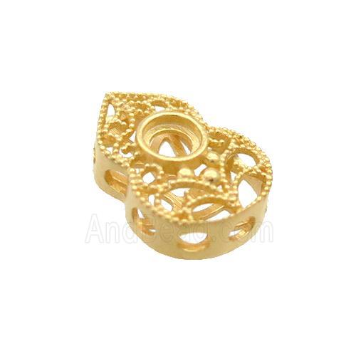 Sterling Silver Beads Gourd Gold Plated