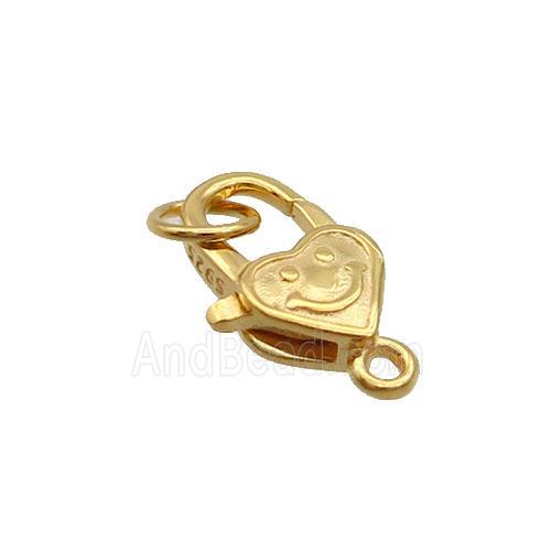 Sterling Silver Lobster Clasp Emoji Gold Plated
