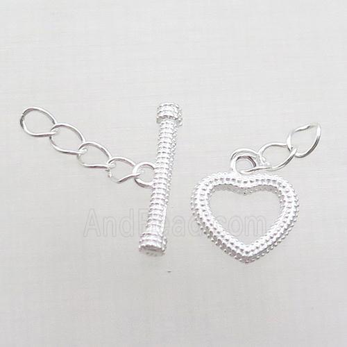Sterling Silver Toggle Clasp Shiny Silver