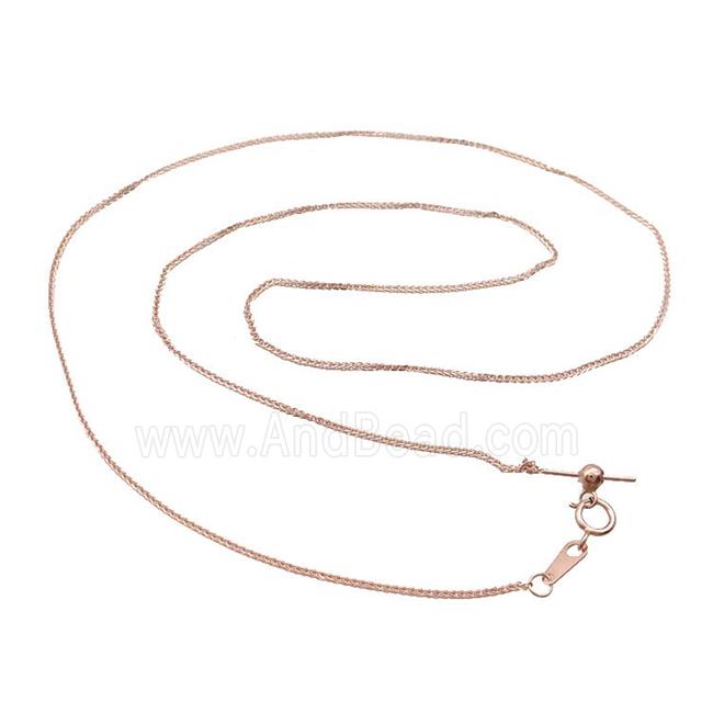 Sterling Silver Necklace Chain Rose Gold