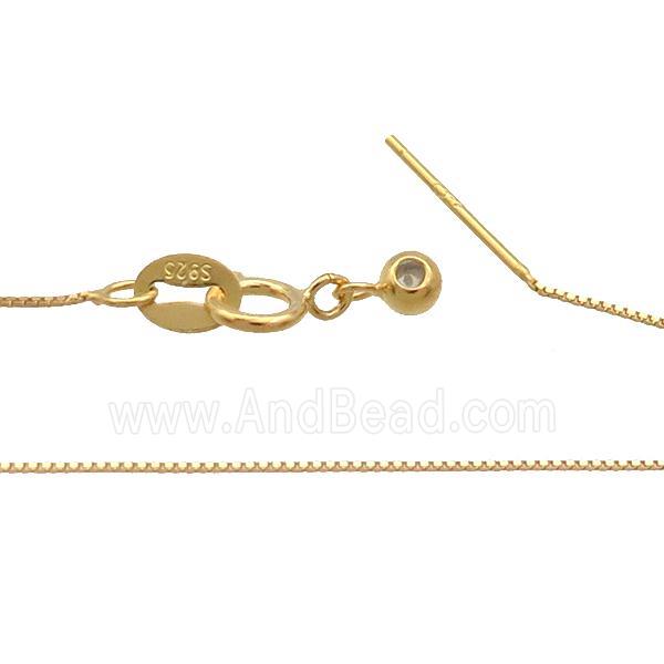 Sterling Silver Necklace Box Chain Gold Plated