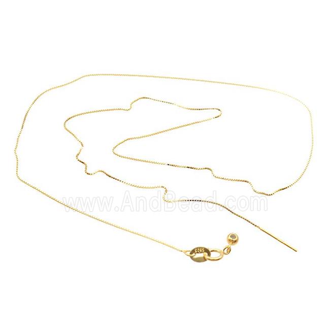 Sterling Silver Necklace Box Chain Gold Plated