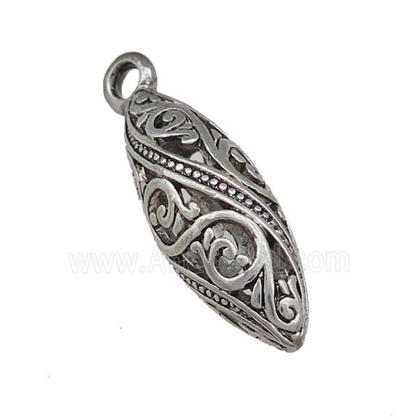 Tibetan Style Zinc Rice Pendant Antique Silver