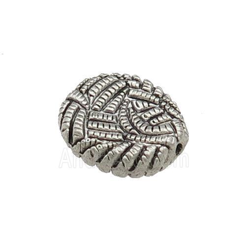 Tibetan Style Zinc Oval Beads Antique Silver