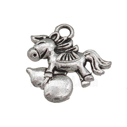 Tibetan Style Zinc Horse Pendant Antique Silver