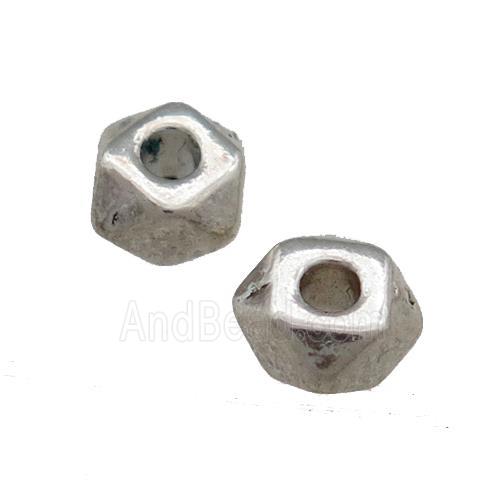 Tibetan Style Zinc Rondelle Beads Antique Silver