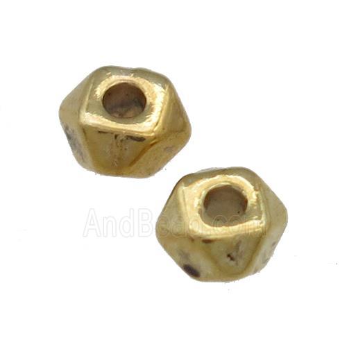Tibetan Style Zinc Rondelle Beads Gold Plated