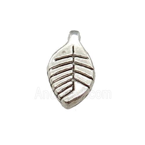 Tibetan Style Zinc Leaf Pendant Antique Silver