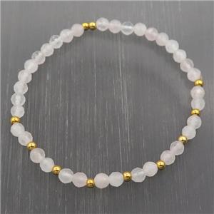 Rose Quartz Bracelet, stretchy, approx 4mm, 50mm dia