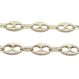 Copper Chain Gold Plated, approx 13-22mm