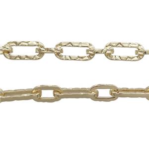 Copper Chain Gold Plated, approx 9-20mm, 8-14mm
