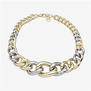 Aluminum Chain Necklace Gold Plated, approx 12-30mm, 45cm length