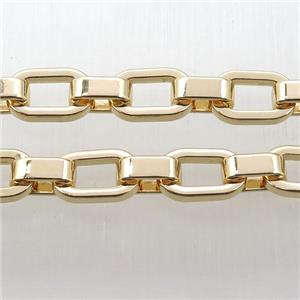 Alloy Rolo Chain, lt.gold plated, approx 5-10mm, 9-14mm