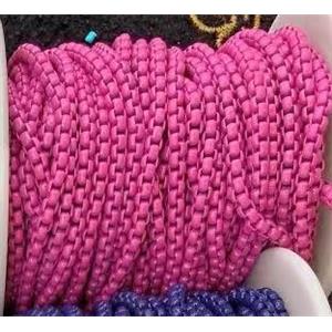 copper box chain with hotpink fireLacquered, approx 3mm