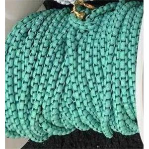 copper box chain with green fireLacquered, approx 3mm