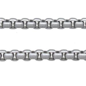 stainless Iron Box Chain with fire gray lacquered, approx 4mm