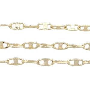 copper chain, gold plated, approx 2.2-5mm
