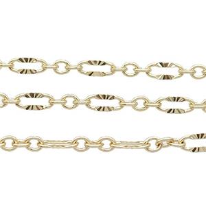 copper chain, gold plated, approx 3x7mm