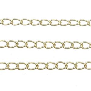Copper Chain Gold Plated, approx 2.6x4mm