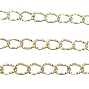 Copper Chain Gold Plated, approx 3.7x5mm