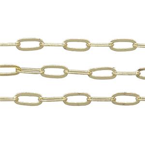 Copper Chain Gold Plated, approx 3x6.5mm
