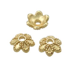 copper beadcaps, Unfade, gold plated, approx 6mm dia