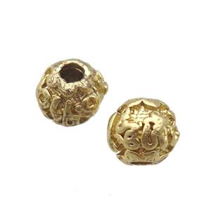 round copper beads, duck gold, Unfade, approx 6mm dia