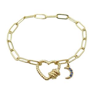 copper bracelet, gold plated, approx 4x11mm, 18cm length