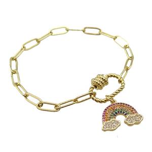 copper bracelet, gold plated, approx 4x11mm, 18cm length