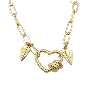 copper necklace, gold plated, approx 4x11mm, 44cm length