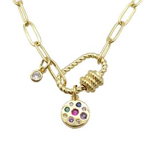 copper necklace, gold plated, approx 4x11mm, 44cm length