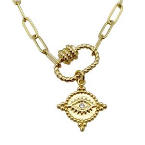 copper necklace, gold plated, approx 4x11mm, 44cm length