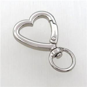 copper keychain clasp, platinum plated, approx 26mm