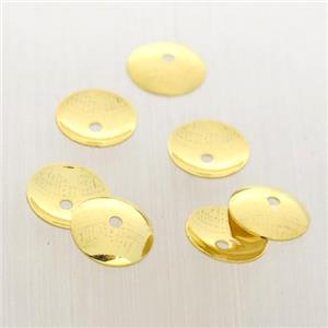 Bead Caps, copper, gold plated, approx 4mm dia