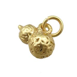 copper gourd pendant gold plated, approx 7-12mm