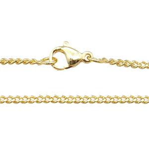 copper necklace chain, unfaded, gold plated, approx 2mm, 40cm length