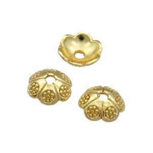 Copper BeadCaps Unfaded Gold Plated, approx 6.5mm