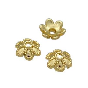 Copper BeadCaps Unfaded Gold Plated, approx 6mm