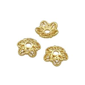 Copper BeadCaps Unfaded Gold Plated, approx 8mm