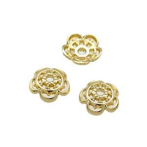 Copper BeadCaps Unfaded Gold Plated, approx 8.5mm