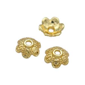 Copper Bead Caps Unfaded Gold Plated, approx 8mm