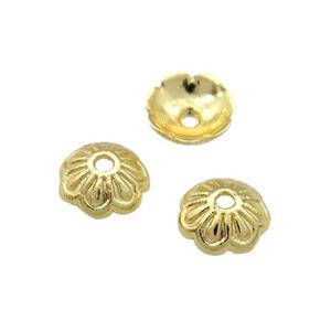 Copper Bead Caps Unfaded Gold Plated, approx 7.5mm