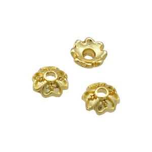 Copper Bead Caps Unfaded Gold Plated, approx 6mm