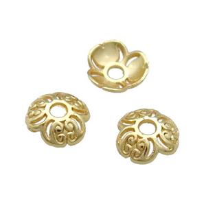 Copper Bead Caps Unfaded Gold Plated, approx 8mm