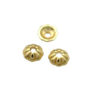 Copper Bead Caps Unfaded Gold Plated, approx 6mm