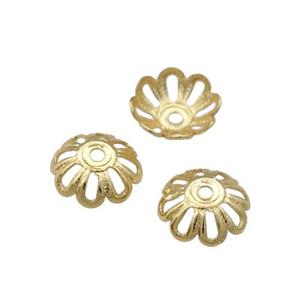Copper Bead Caps Unfaded Gold Plated, approx 7mm