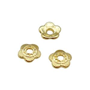 Copper Bead Caps Unfaded Gold Plated, approx 6mm
