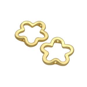 Copper Flower Beads Unfade Gold Plated, approx 16mm