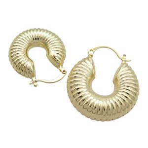 Copper Latchback Earring Gold Plated, approx 30mm