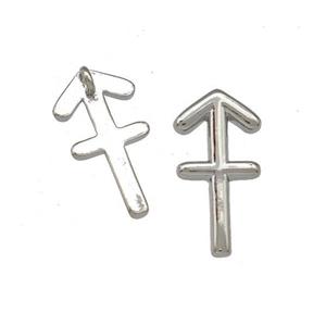 Copper Pendant Zodiac Signs Sagittarius Platinum Plated, approx 8-14mm